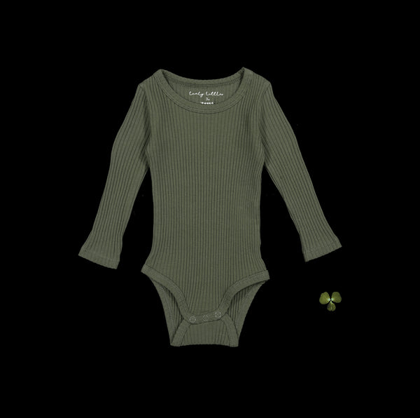 the-long-sleeve-onesie-moss Lovely Littles - Sophia's StyleLong Sleeve Onesie-1